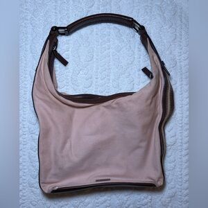 Vintage Gucci Sherry GG Pink and Brown Shoulder Bag